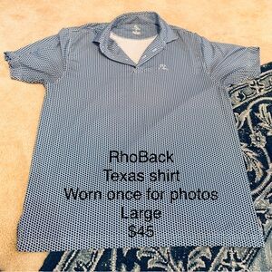 Rhoback Navy Patterned Polo Shirt